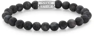Rebel&Rose Bracciale di perline Matt Grey Seduction RR-80025-S 16,5 cm - S