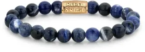 Rebel&Rose Bracciale di perline Midnight Blue Gold RR-80094-G 20 cm - L+