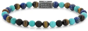 Rebel&Rose Bracciale di perline Mix Turquoise 925 RR-6S006-S 15 cm - XS