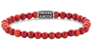 Rebel&Rose Bracciale di perline Red Delight Vintage RR-60118-V 17,5 cm - M