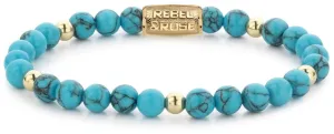Rebel&Rose Bracciale di perline Turquoise Delight RR-60071-G 15 cm - XS
