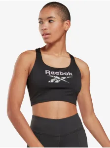 Black Women's Patterned Sports Bra Reebok - Women #932218