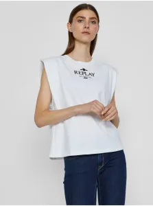 White women's T-shirt with Replay print - Women #190107