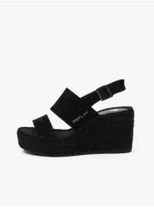 Black Gusset Sandals in Suede Replay - Women #795364