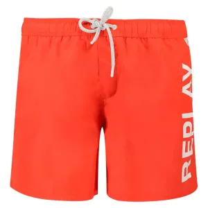 Replay Mens Logo Swim Shorts Orange - L ORANGE
