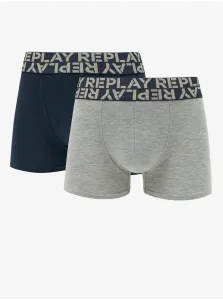 Set of two men's boxers in black and light gray Replay - Men