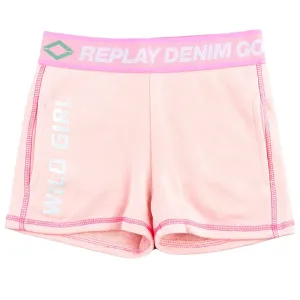 Replay Girls Wild Logo Shorts Pink - 10Y PINK