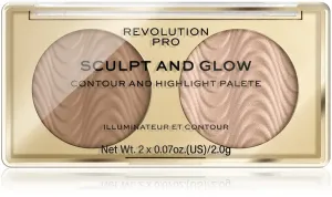 Revolution PRO Palette per contouring Sculpt and Glow Desert Sky PRO (Contour And Highlight Palete) 4 g