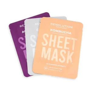 Revolution Skincare Set di maschere viso per pelli miste Biodegradable (Combination Skin Sheet Mask)