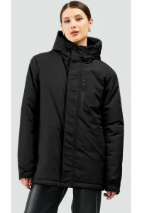 River Club Women's Black Fleece Water And Windproof Hooded Winter Coat Coat Parka