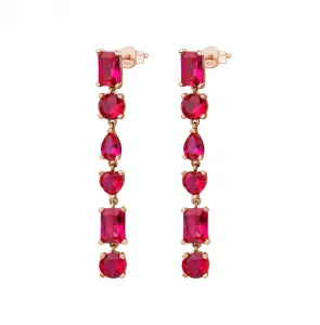 Rosato Orecchini di lusso placcati in oro rosa con zirconi rubino Gemma RZGE22