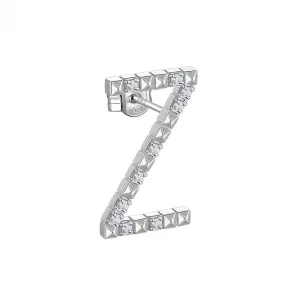 Rosato Orecchino singolo in argento con zirconi Z Cubica RZCU52