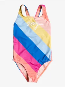 Blue-Pink Girl Striped One Piece Swimwear Roxy Touch Of One - Girls #778262