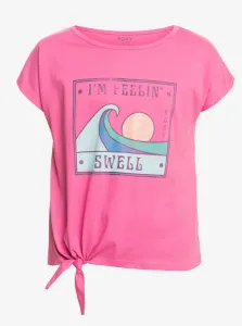 Pink Girl T-Shirt with Knot Roxy Pura Playa - Girls #820269