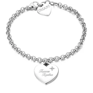 S`Agapõ Bracciale in acciaio Be My Always Forever Together SBM16