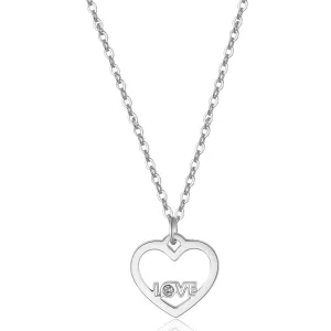 S`Agapõ Collana con pendente cuore e scritta LOVE Pretty SPE02 (catena, pendente)