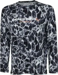 Savage Gear Maglietta Night UV Long Sleeve T-Shirt Black Waterprint 2XL