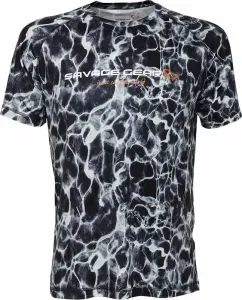 Savage Gear Maglietta Night UV T-Shirt Black Waterprint 2XL