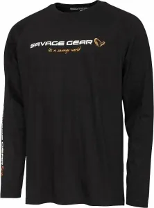 Savage Gear Maglietta Signature Logo Long Sleeve T-Shirt Black Caviar Black Caviar 3XL