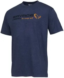 Savage Gear Maglietta Signature Logo T-Shirt Blue Melange 2XL
