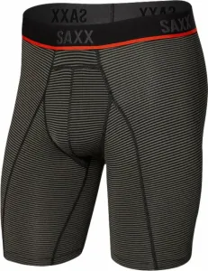 SAXX Kinetic Long Leg Boxer Brief Grey Mini Stripe M Intimo e Fitness