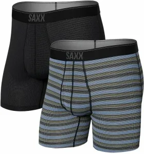 SAXX Quest 2-Pack Boxer Brief Sunrise Stripe/Black II 2XL Intimo e Fitness