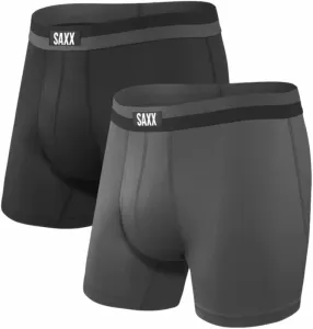 SAXX Sport Mesh 2-Pack Boxer Brief Black/Graphite L Intimo e Fitness