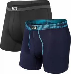SAXX Sport Mesh 2-Pack Boxer Brief Navy Digi Dna/Black 2XL Intimo e Fitness