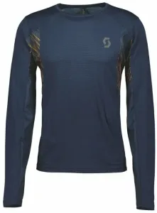 Scott Trail Run LS Mens Shirt Midnight Blue/Copper Orange L Maglietta da corsa a maniche lunghe
