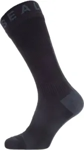 Sealskinz Waterproof All Weather Mid Length Sock with Hydrostop Black/Grey L Calzini ciclismo