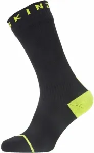 Sealskinz Waterproof All Weather Mid Length Sock With Hydrostop Black/Neon Yellow L Calzini ciclismo