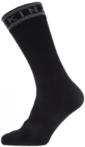 Sealskinz Waterproof Warm Weather Mid Length Sock With Hydrostop Black/Grey L Calzini ciclismo