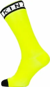 Sealskinz Waterproof Warm Weather Mid Length Sock With Hydrostop Neon Yellow/Black/White L Calzini ciclismo
