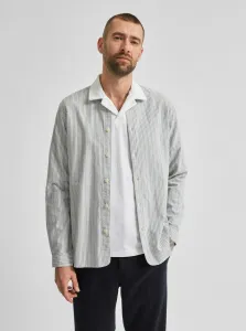 Light Grey Striped Shirt Selected Homme Milton - Men #1100956