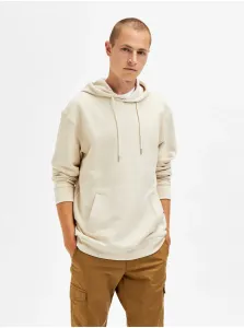 Men's hoodie Selected Homme Cream