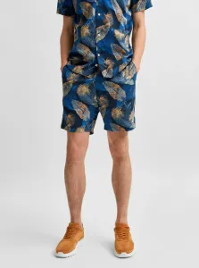 Blue patterned chino shorts Selected Homme Joel - Men #235042