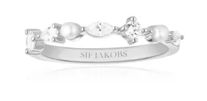 Sif Jakobs Anello in argento con zirconi cubici e perle Adria SJ-R12260-PCZ 54 mm