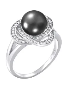 Silvego Anello in argento Laguna con vera perla nera LPS0044B 56 mm