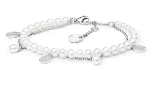 Silvego Elegante braccialetto d’argento con perle e zirconi GRP20213BW16