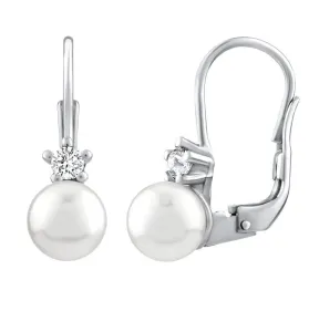 Silvego Orecchini d’argento con perla bianca Swarovski® SILVEGO35037W