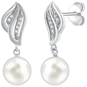 Silvego Orecchini in argento con perla naturale bianca FW12574W