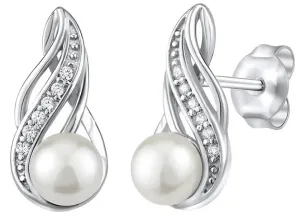 Silvego Orecchini in argento con perla naturale bianca JST16498
