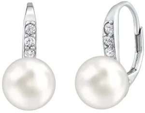 Silvego Orecchini in argento con vera perla bianca e cristalli Swarovski LPSER0639