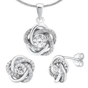 Silvego Set di gioielli d’argento con zirconi Rosalyn JJJS0088 (orecchini, pendente)