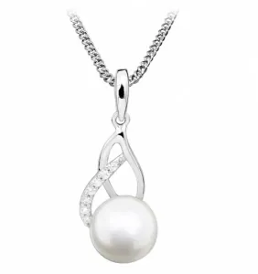 Silver Cat Delicata collana con perla e zirconi SC404 (catena, ciondolo)
