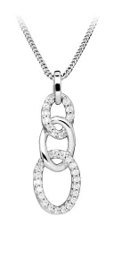 Silver Cat Elegante collana in argento con zirconi SC479 (catenina, pendente)