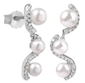 Silver Cat Splendidi orecchini in argento con zirconi e perla SC341