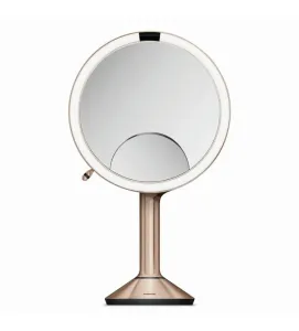Simplehuman Specchio cosmetico con controllo touch dell'intensità di luce Rose Gold Sensor Trio
