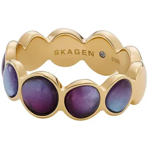Skagen Bellissimo anello placcato oro in acciaio Sea Glass SKJ1690710 59 mm