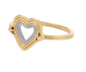 Skagen Delicato anello placcato oro con cuoricino Kariana SKJ1680998 50 mm
